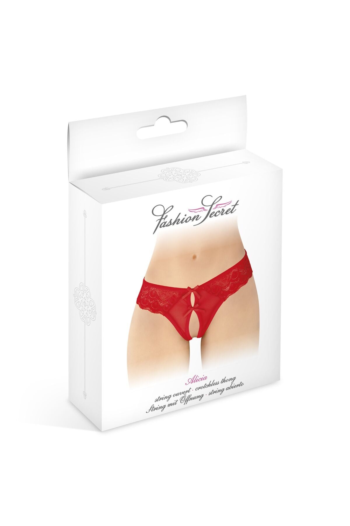 Fashion Secret (Франція) Трусики-стрінги з відкритим доступом Fashion Secret Alicia Red, з бантиком