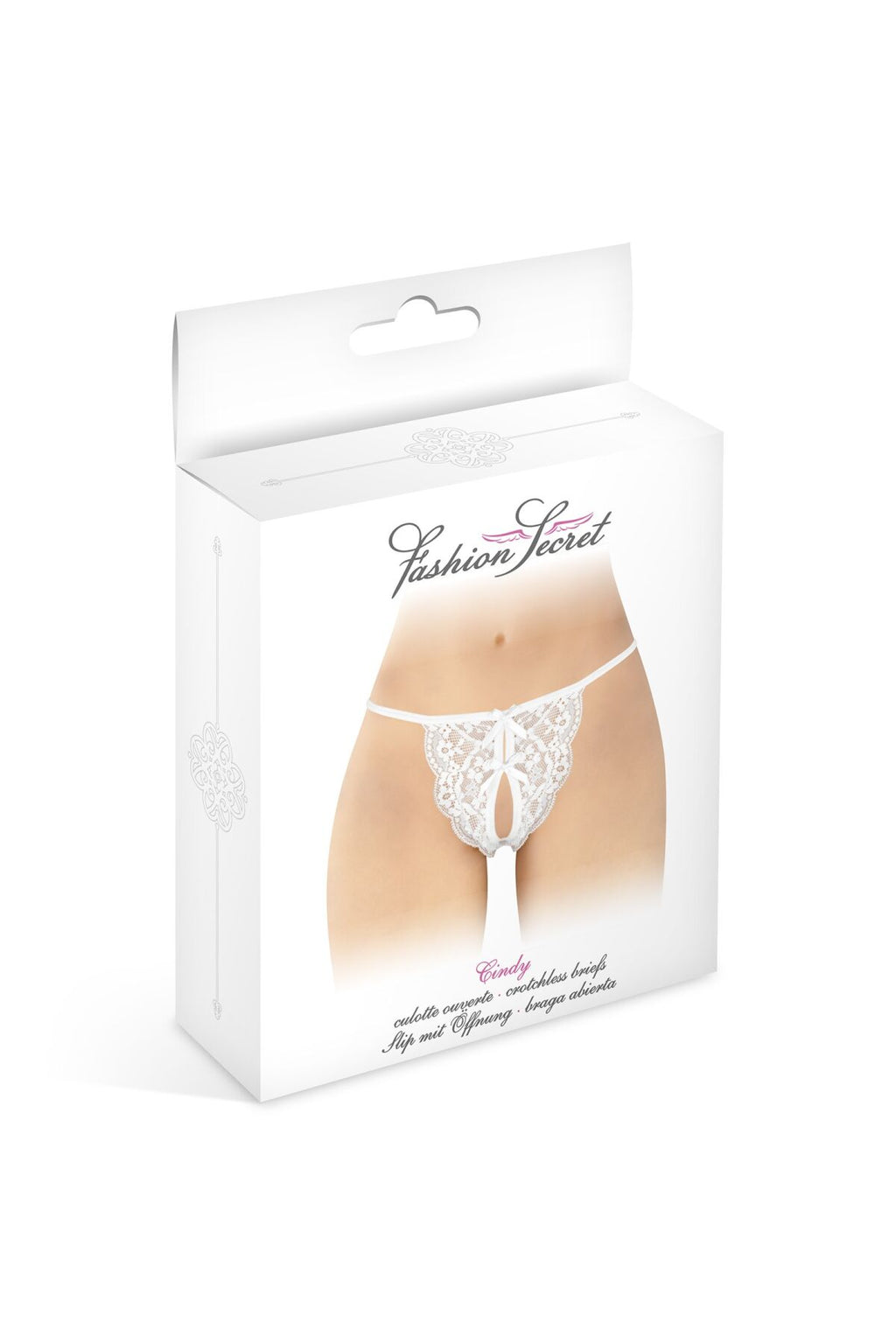 Fashion Secret (Франція) Трусики з відкритим доступом Fashion Secret Cindy White, мереживо з бантиком