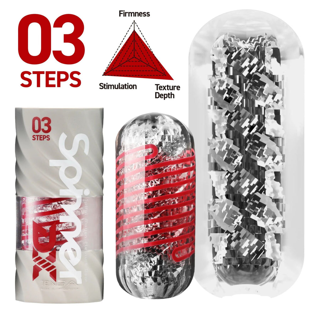 Мастурбатор Tenga Spinner DX 03 Steps, з пружною стимулювальною спіраллю всередині, потужний вплив