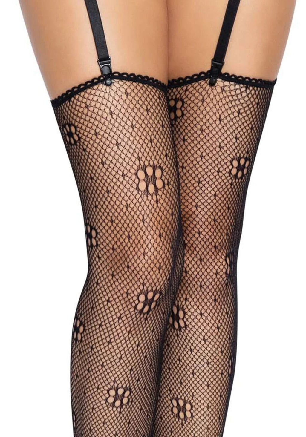 Leg Avenue (США) Панчохи Leg Avenue Daisy Dot Fishnet Stockings One Size Black