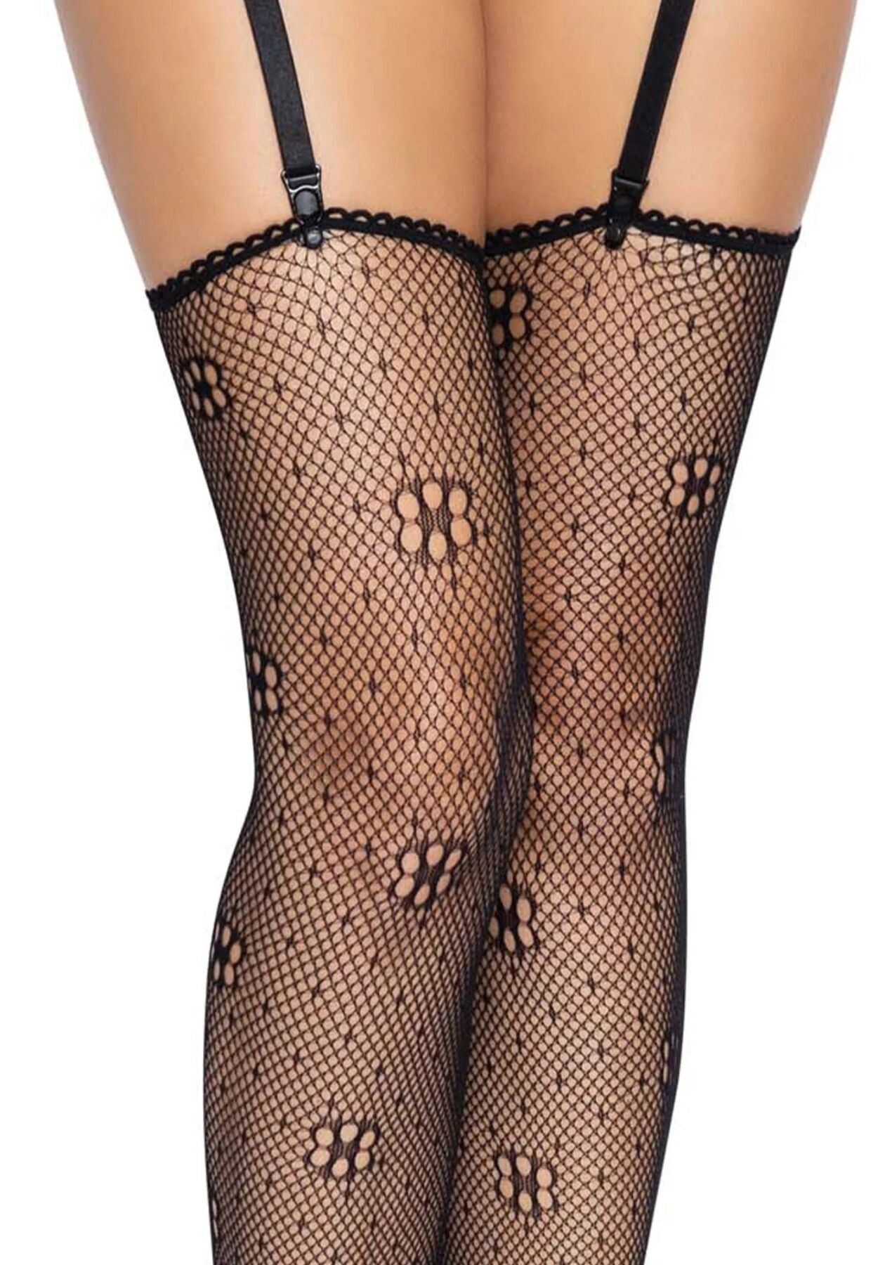 Leg Avenue (США) Панчохи Leg Avenue Daisy Dot Fishnet Stockings One Size Black