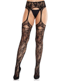 Leg Avenue (США) Колготки Leg Avenue Net Stockings with Attached Garter Belt One Size Black