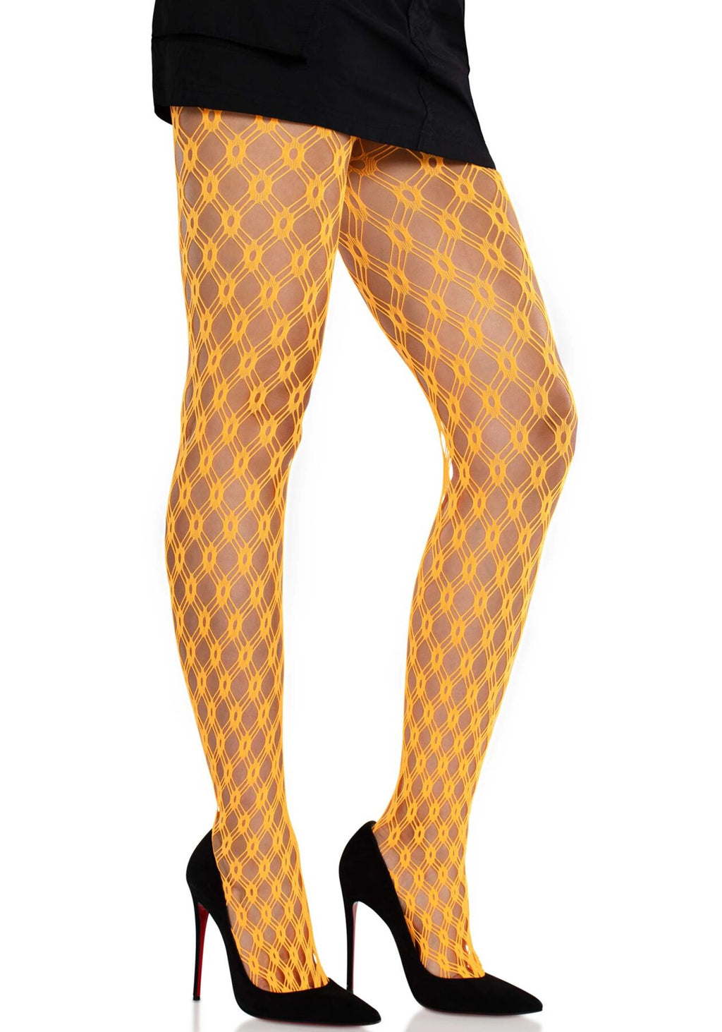 Leg Avenue (США) Колготки Leg Avenue Eyelet Net Tights Neon Orange One Size