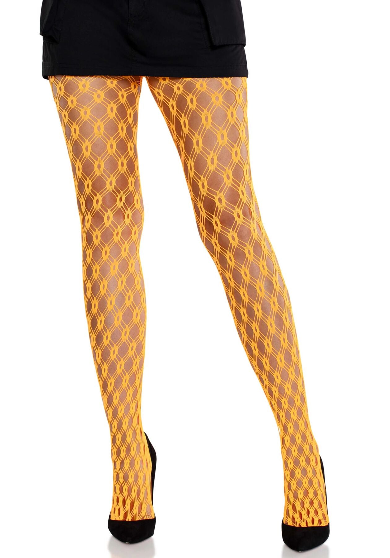 Leg Avenue (США) Колготки Leg Avenue Eyelet Net Tights Neon Orange One Size