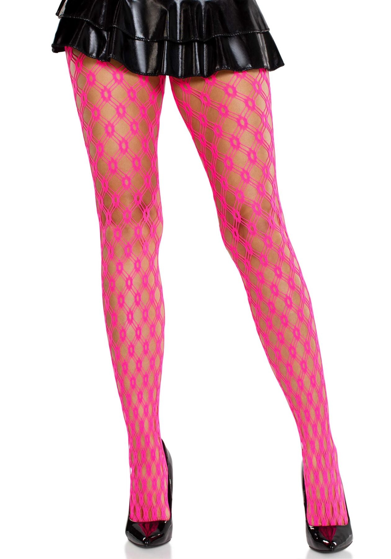 Leg Avenue (США) Колготки Leg Avenue Eyelet Net Tights Neon Pink One Size