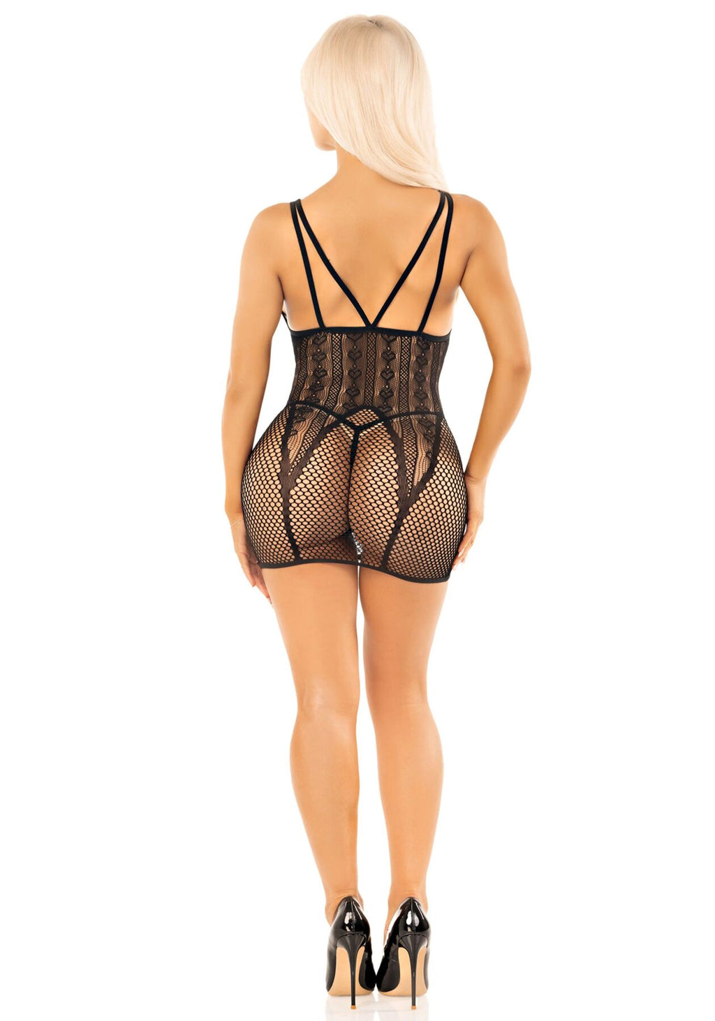 Leg Avenue (США) Бодістокінг Leg Avenue Heart Net Mini Dress One Size Black