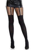 Leg Avenue (США) Колготки Leg Avenue Garter Illusion Tights with Net Detail One Size Black