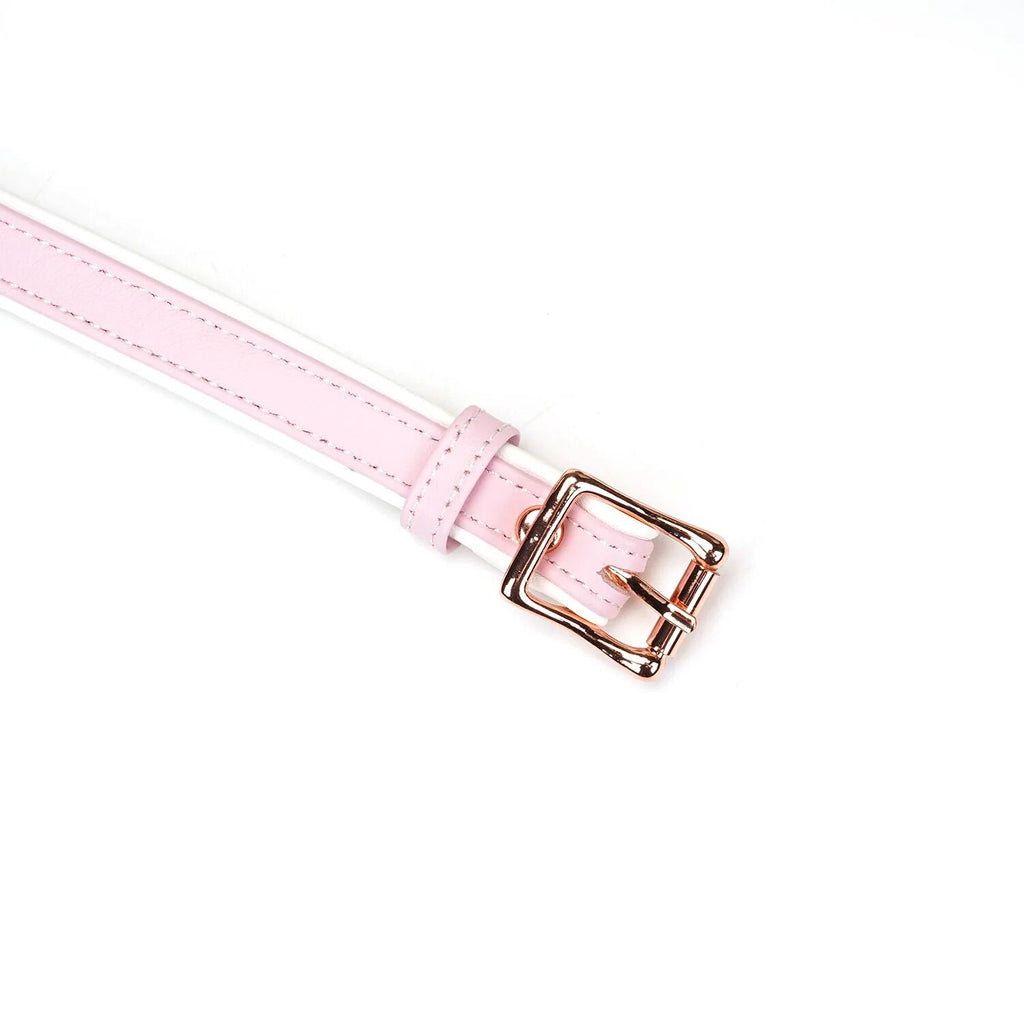 Liebe Seele (Японія) Шкіряна маска на очі Liebe Seele White & Pink Fairy Goat Leather Blindfold
