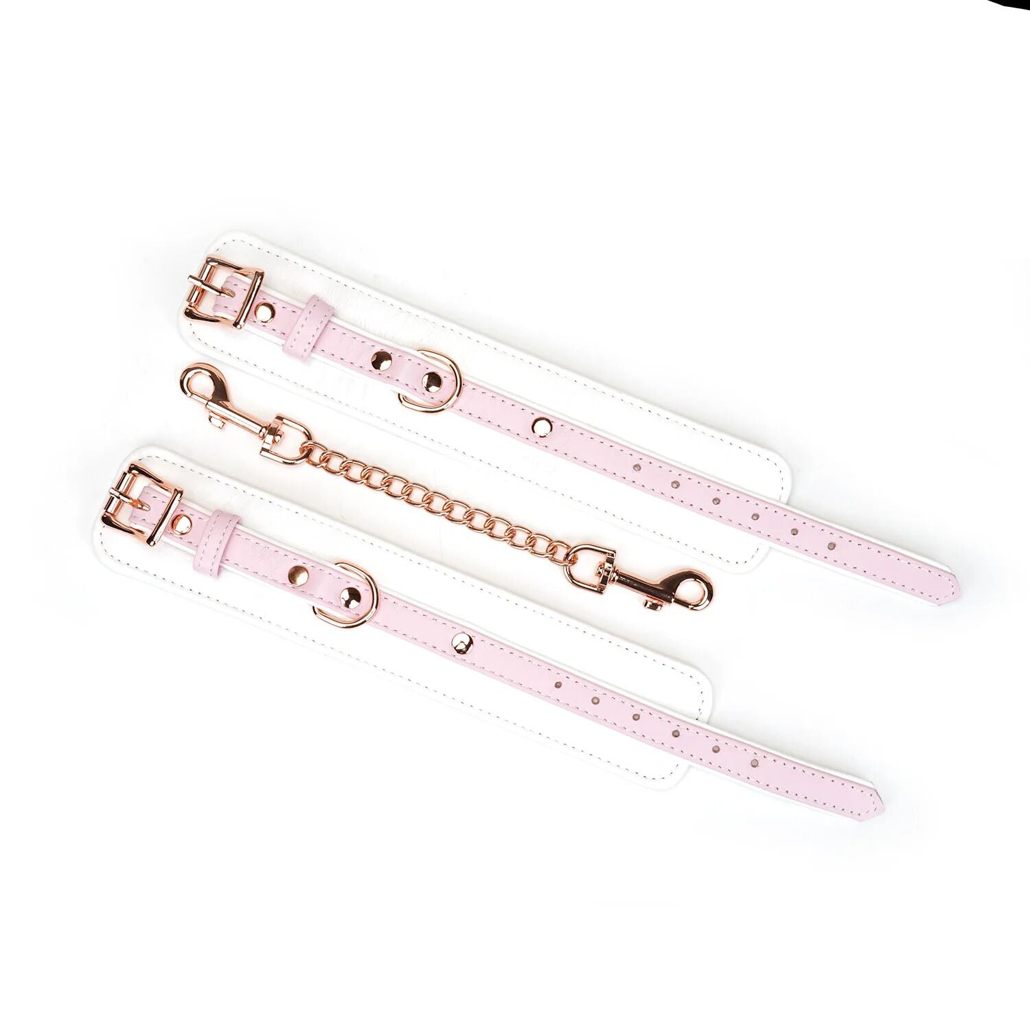 Liebe Seele (Японія) Наручники Liebe Seele White & Pink Fairy Goat Leather Hand Cuffs