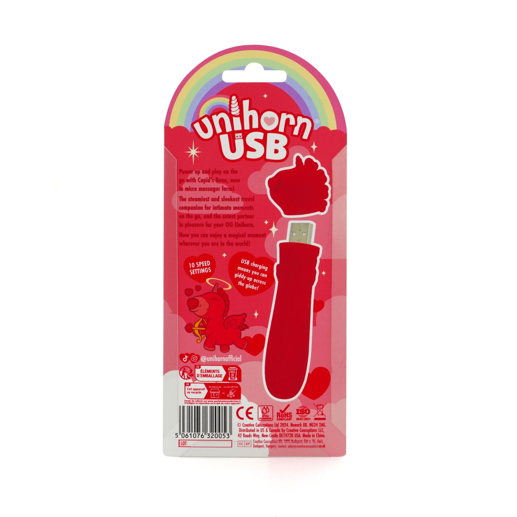 Вібратор-єдиноріжка Unihorn USB Bullet – Cupid's Beau, віброкуля, USB-зарядка, 10 режимів