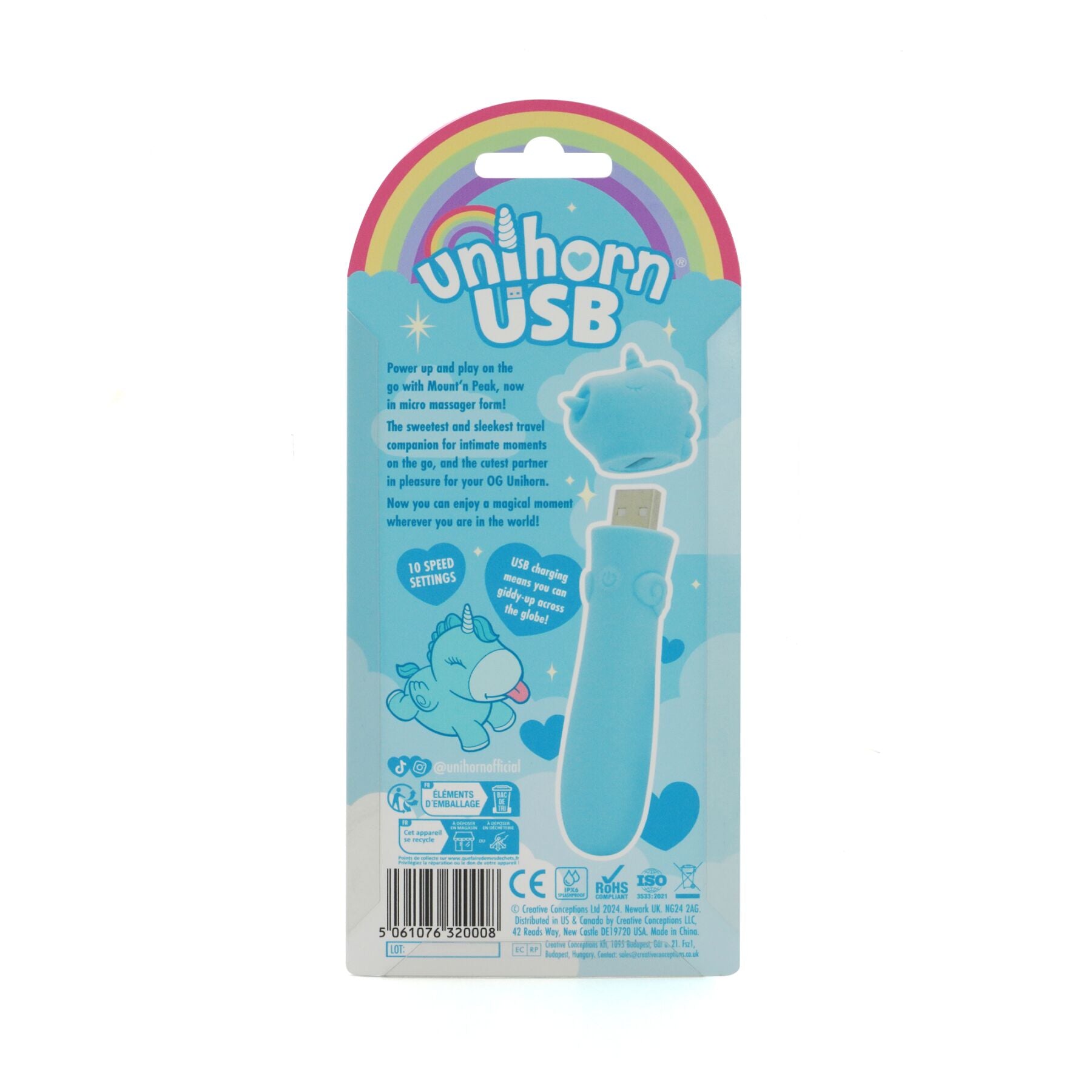 Вібратор-єдиноріжка Unihorn USB Bullet – Mount'n Peak, віброкуля, USB-зарядка, 10 режимів