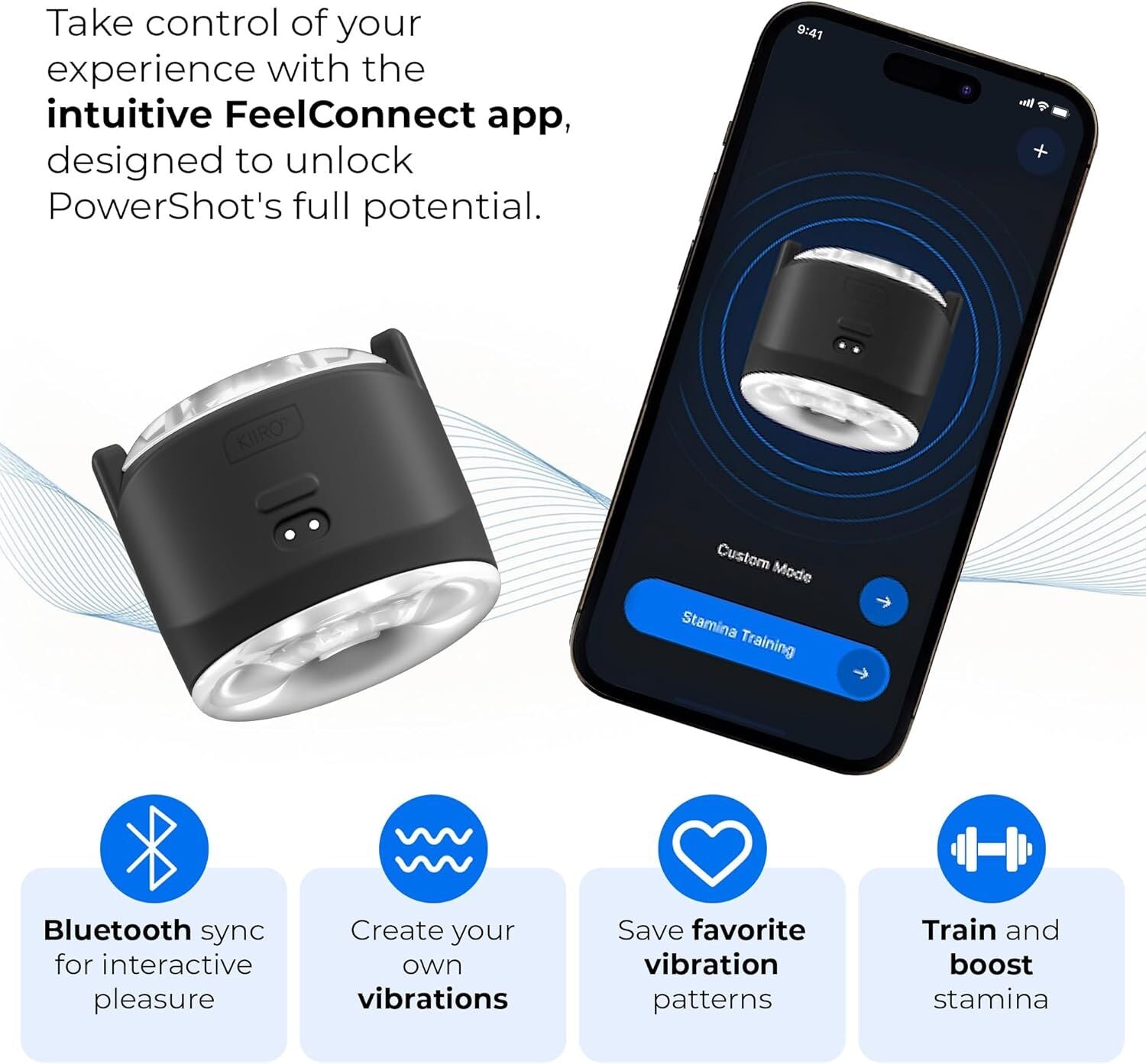 Kiiroo (Нідерланди) Інтерактивний мастурбатор 2в1 з вібрацією KIIROO PowerShot, компактний, 2 вібромотори
