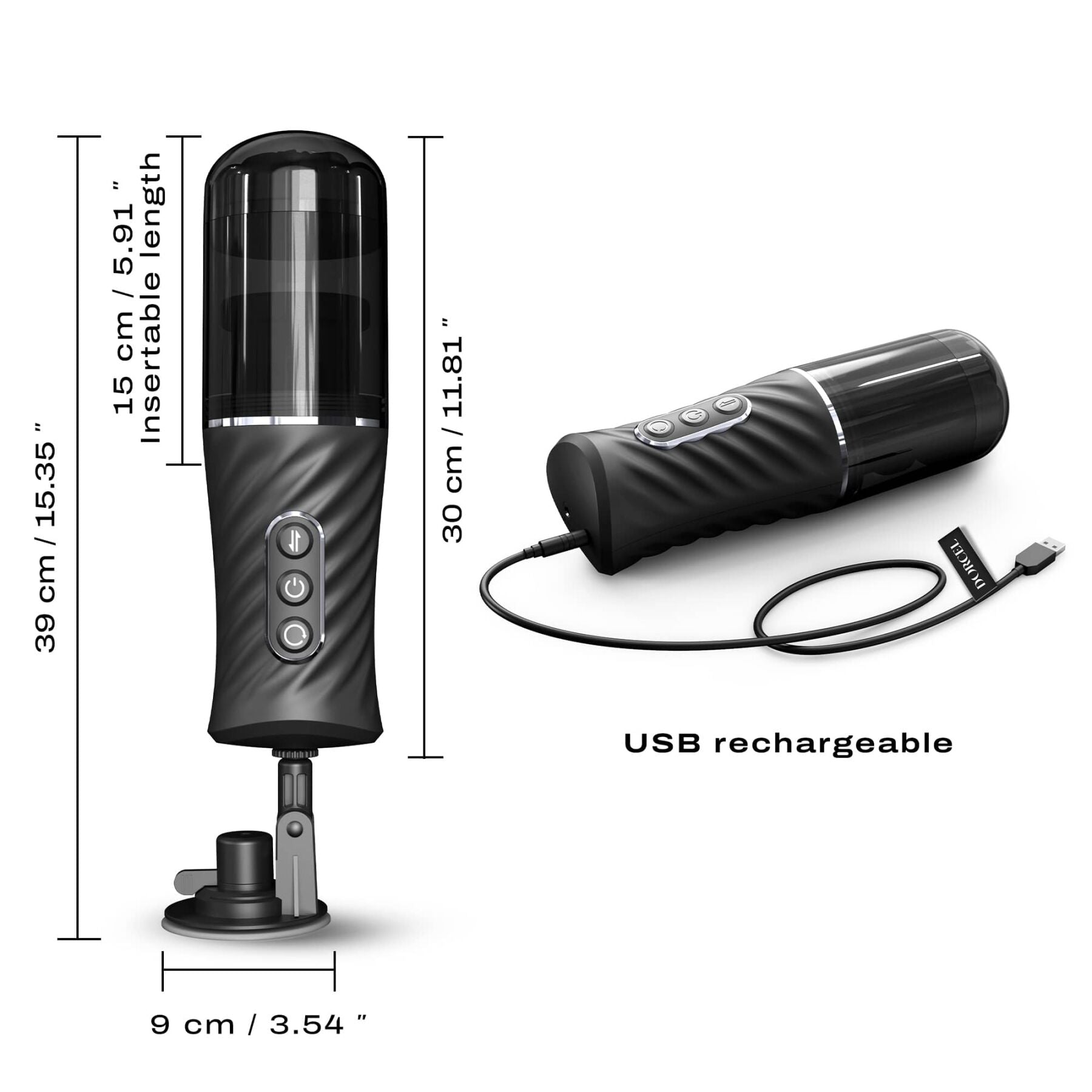 Dorcel (Франція) Автоматичний мастурбатор Dorcel THRUST BLOW PRO, імітація фрикцій+обертання, по 10 режимів, присоска