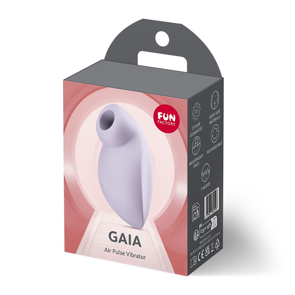 Вакуумний стимулятор Fun Factory Gaia Purple, 11 режимів роботи, перезаряджуваний