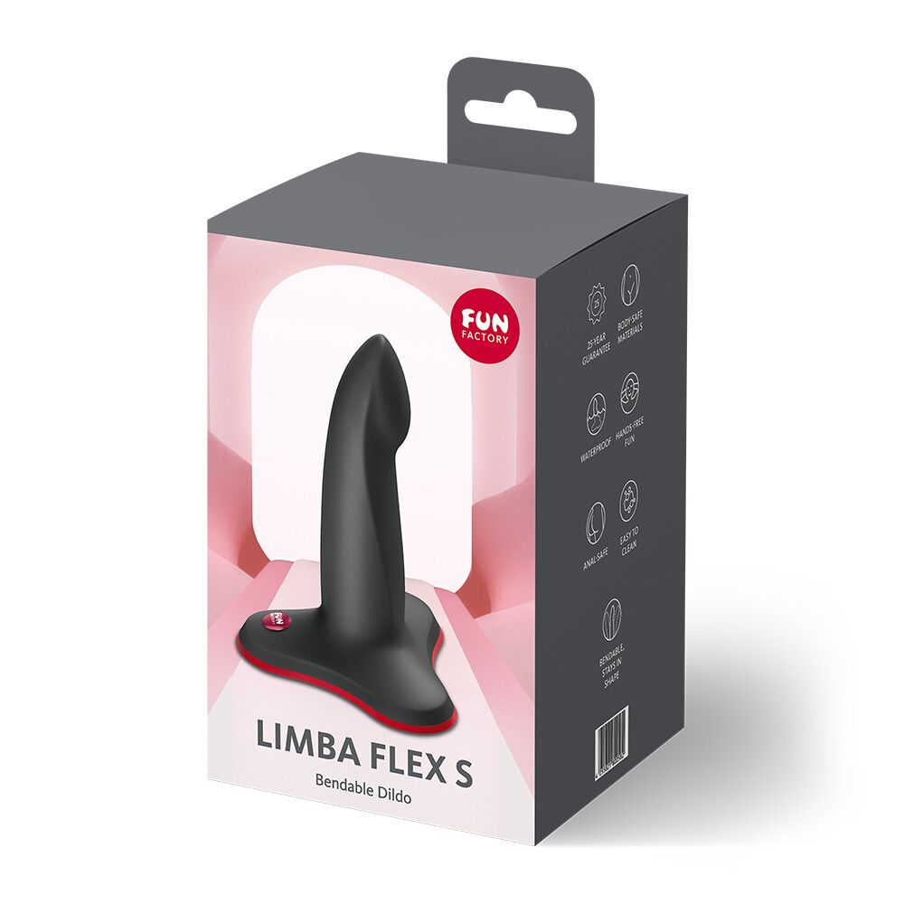 Фалоімітатор Fun Factory LIMBA FLEX S Black, гнучкий, з ефектом пам’яті, підходи