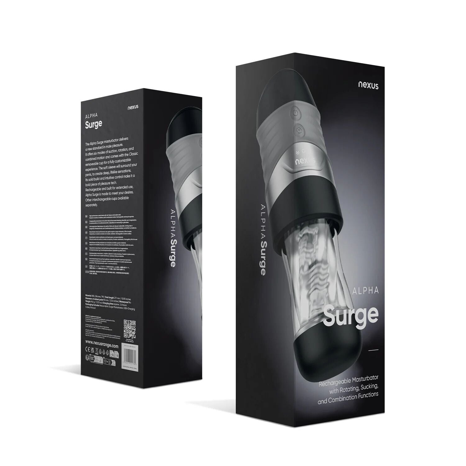 Nexus (Великобританія) Автоматичний мастурбатор Nexus Alpha Surge, всмоктування + обертання, 18 режимів