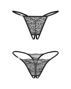 Набір трусиків з доступом Obsessive Bianca 2-pack crotchless thong L/XL