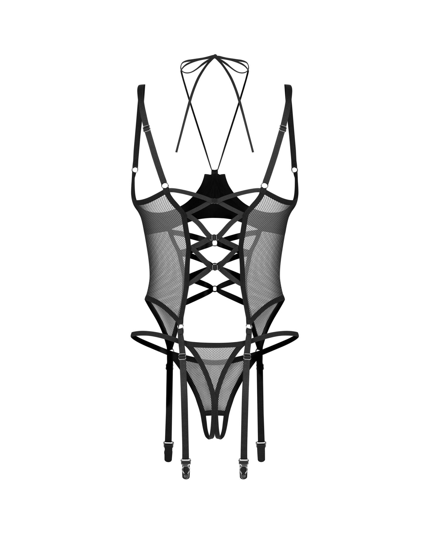 Obsessive (Польща) Корсет Obsessive Dominna cupless corset & crotchless thong S/M