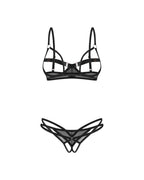 Комплект Obsessive Euridia 2-pcs crotchless set XS/S