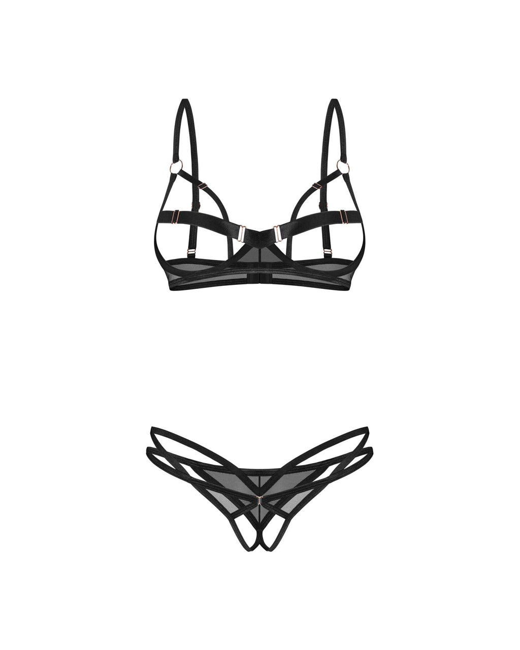 Obsessive (Польща) Комплект Obsessive Euridia 2-pcs crotchless set XL/2XL