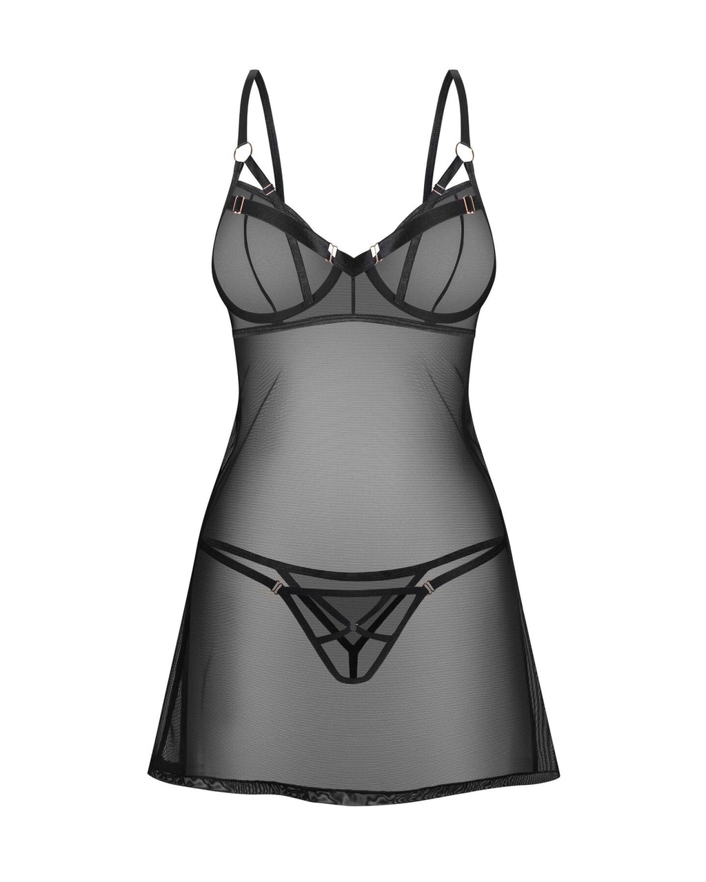 Сорочка Obsessive Euridia chemise & tanga M/L