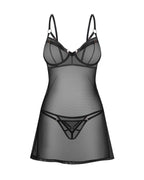 Сорочка Obsessive Euridia chemise & tanga M/L