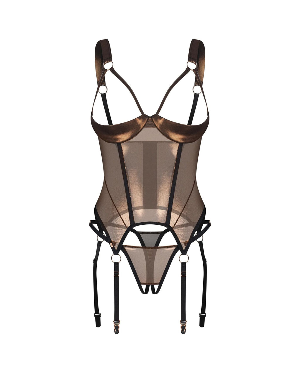 Obsessive (Польща) Корсет Obsessive Soranna cupless corset & crotchless thong S/M