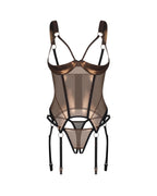 Корсет Obsessive Soranna cupless corset & crotchless thong 2XL/3XL