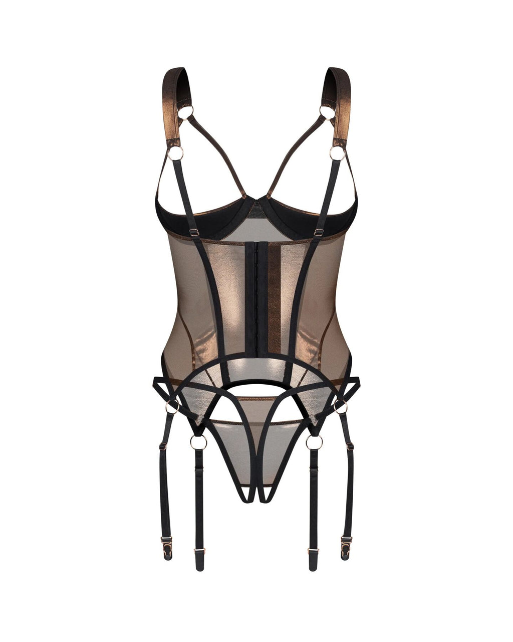 Obsessive (Польща) Корсет Obsessive Soranna cupless corset & crotchless thong 2XL/3XL