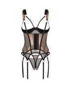 Корсет Obsessive Soranna cupless corset & crotchless thong 2XL/3XL