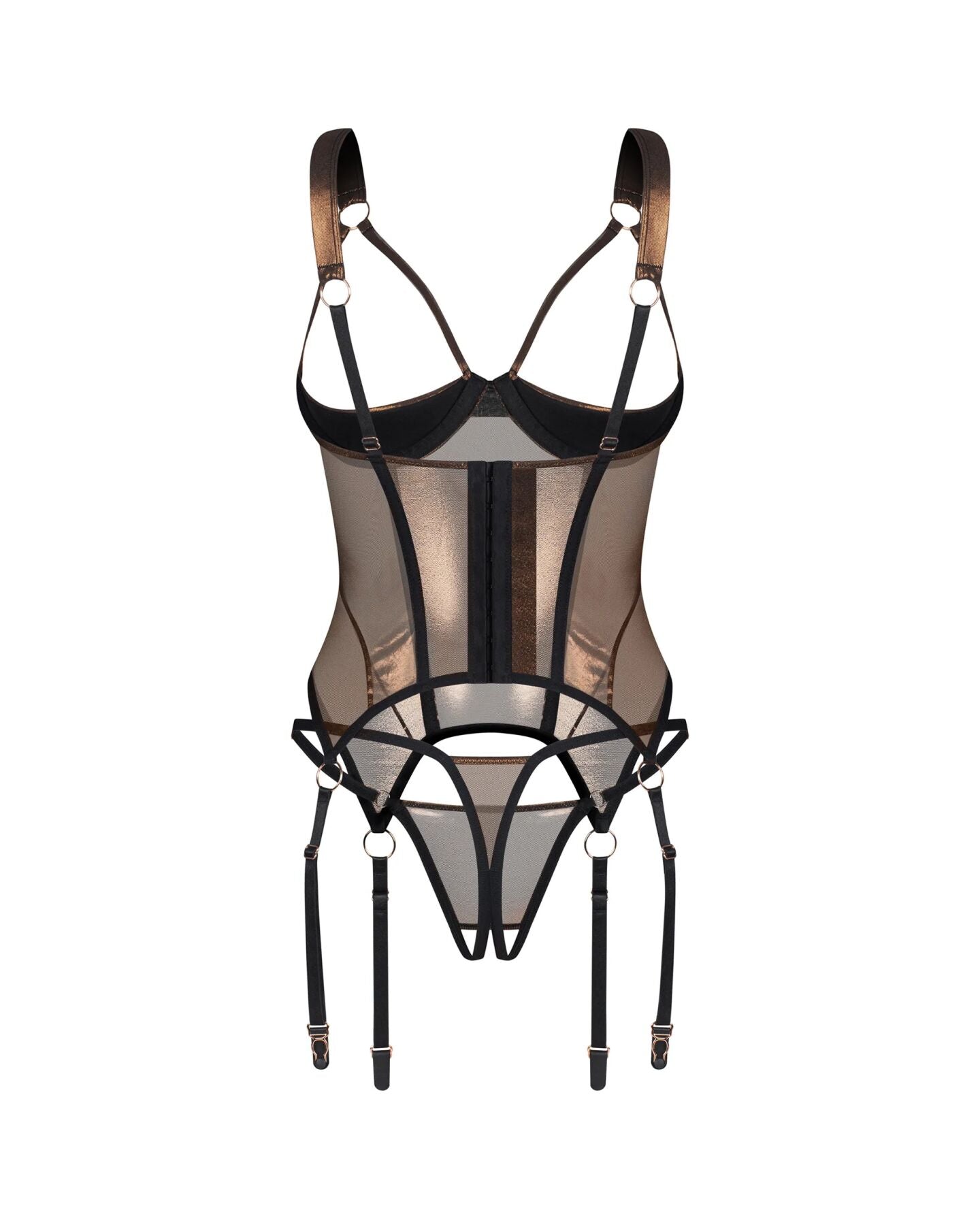 Obsessive (Польща) Корсет Obsessive Soranna cupless corset & crotchless thong 2XL/3XL