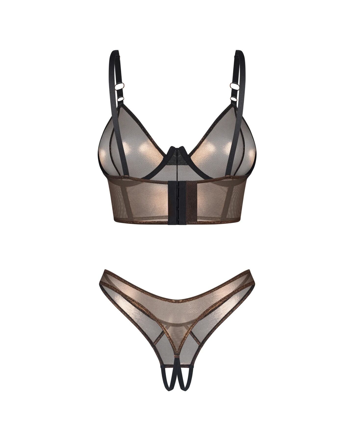 Obsessive (Польща) Комплект Obsessive Soranna top & crotchless thong S/M