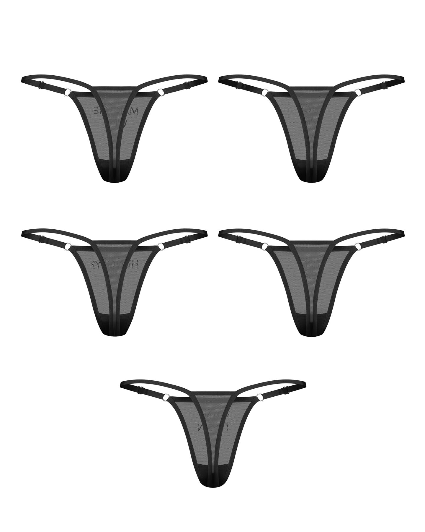 Obsessive (Польща) Набір трусиків Obsessive Violami 5-pack thong S/M