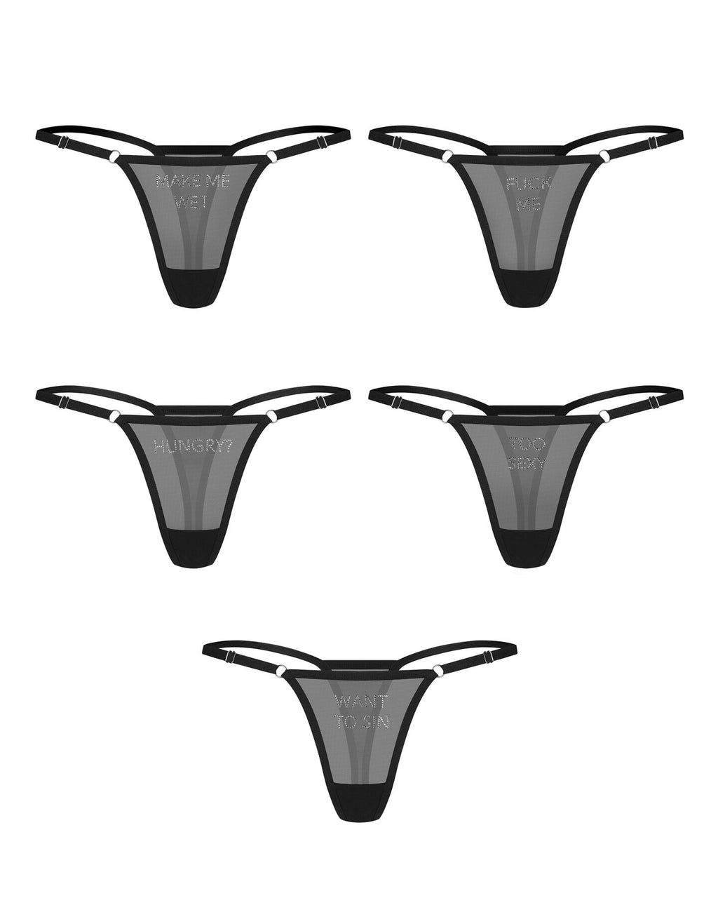 Obsessive (Польща) Набір трусиків Obsessive Violami 5-pack thong S/M