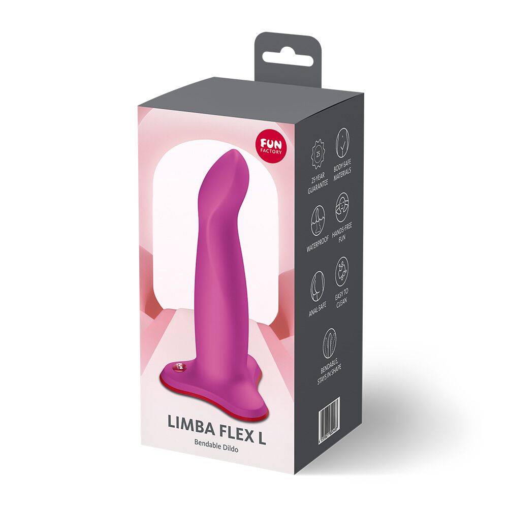 Фалоімітатор Fun Factory LIMBA FLEX L Magenta, гнучкий, з ефектом пам’яті, підхо