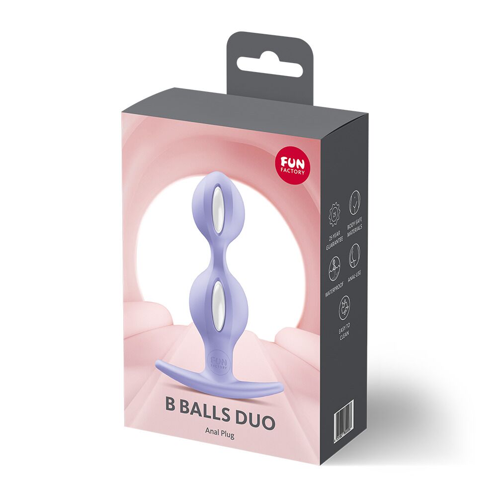 Анальні кульки Fun Factory B BALLS DUO Purple, ефект вібрації, діаметр 3,2 та 3,