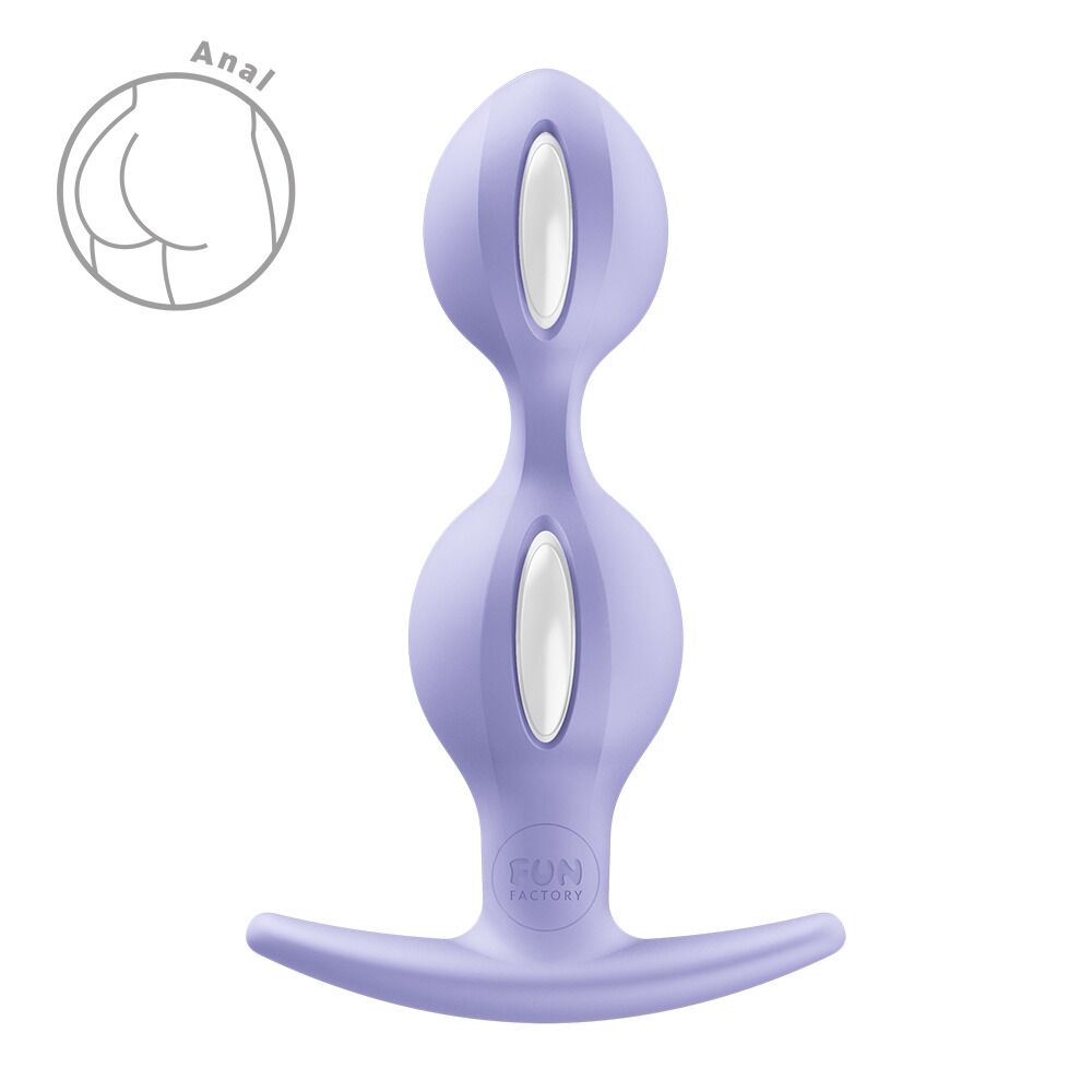 Анальні кульки Fun Factory B BALLS DUO Purple, ефект вібрації, діаметр 3,2 та 3,