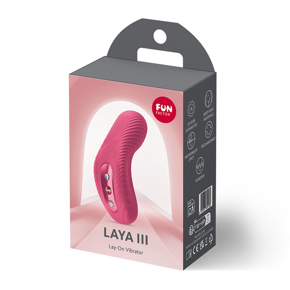 Накладний вібратор Fun Factory LAYA III Raspberry, ефект постукування пальцем