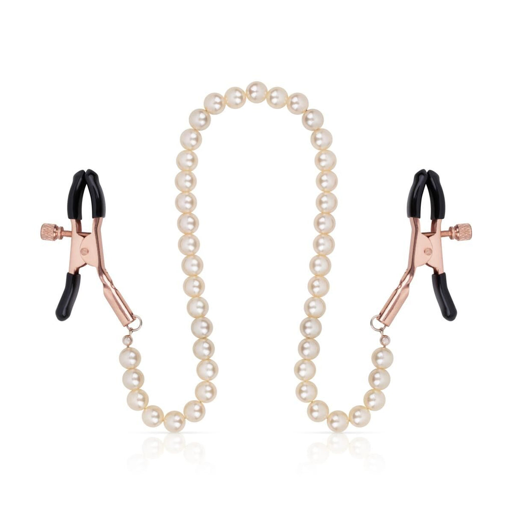 Rosy Gold (Нідерланди) Затискачі для сосків з перлинним ланцюжком Rosy Gold - Nipple Clamps Pearls
