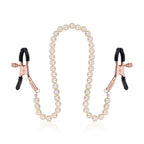 Затискачі для сосків з перлинним ланцюжком Rosy Gold - Nipple Clamps Pearls