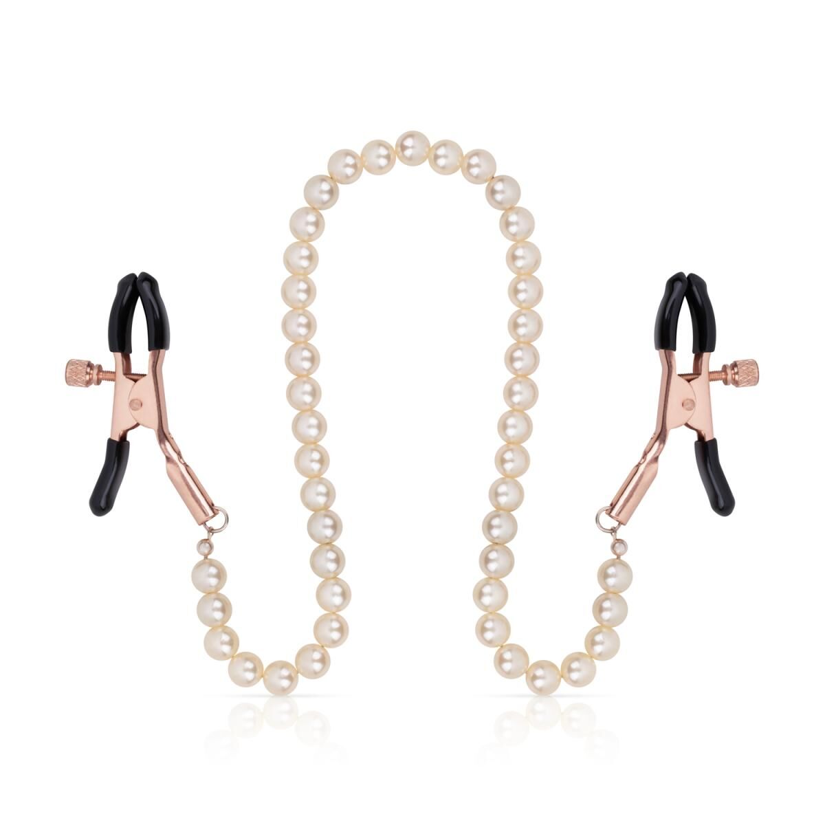 Rosy Gold (Нідерланди) Затискачі для сосків з перлинним ланцюжком Rosy Gold - Nipple Clamps Pearls