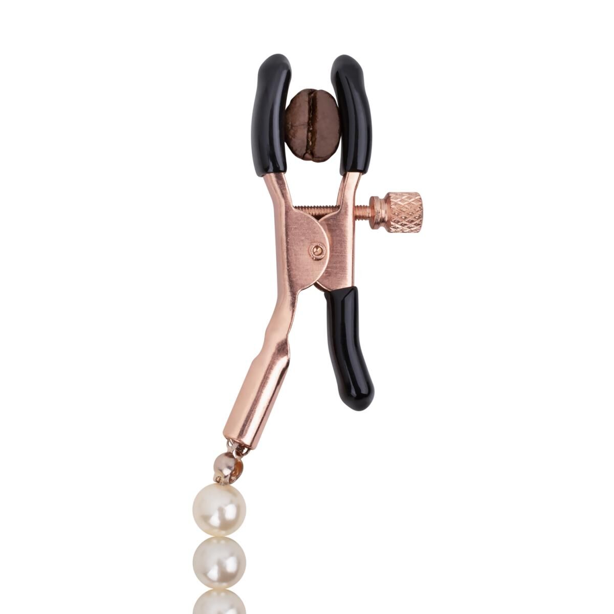 Rosy Gold (Нідерланди) Затискачі для сосків з перлинним ланцюжком Rosy Gold - Nipple Clamps Pearls