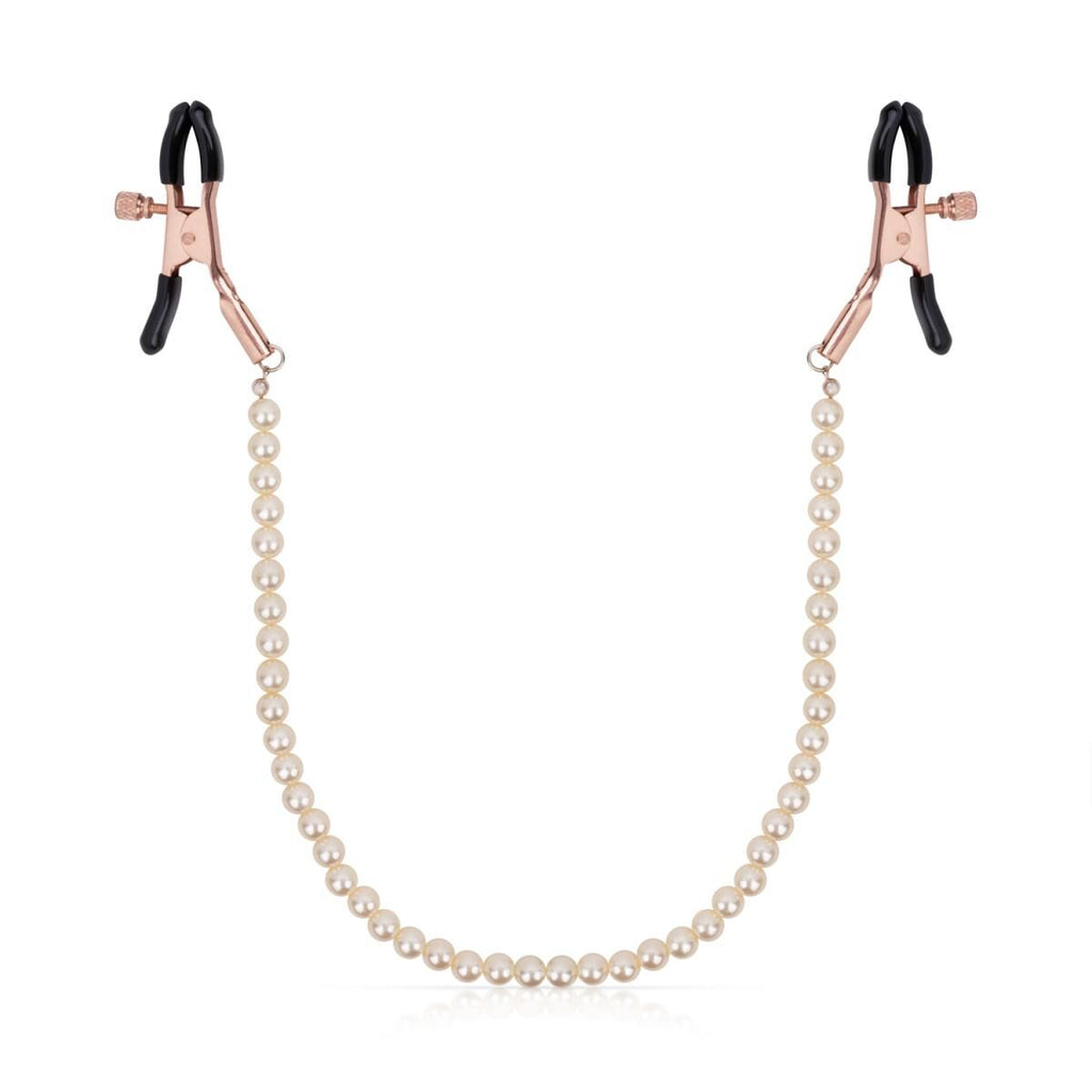 Rosy Gold (Нідерланди) Затискачі для сосків з перлинним ланцюжком Rosy Gold - Nipple Clamps Pearls