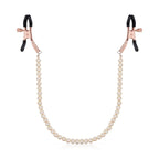 Затискачі для сосків з перлинним ланцюжком Rosy Gold - Nipple Clamps Pearls