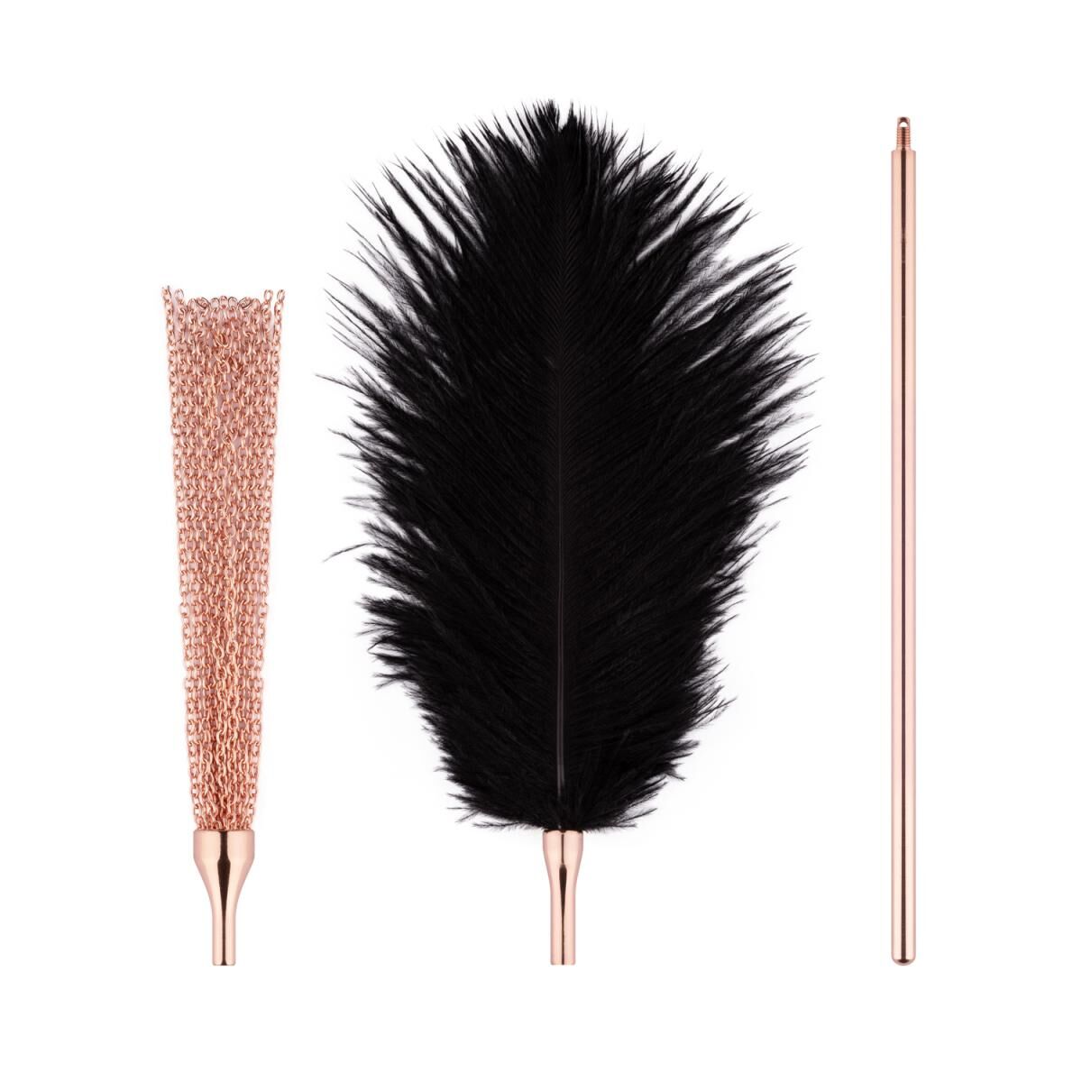 Rosy Gold (Нідерланди) Лоскітка з металевим флогером Rosy Gold - Feather Tickler & Whip