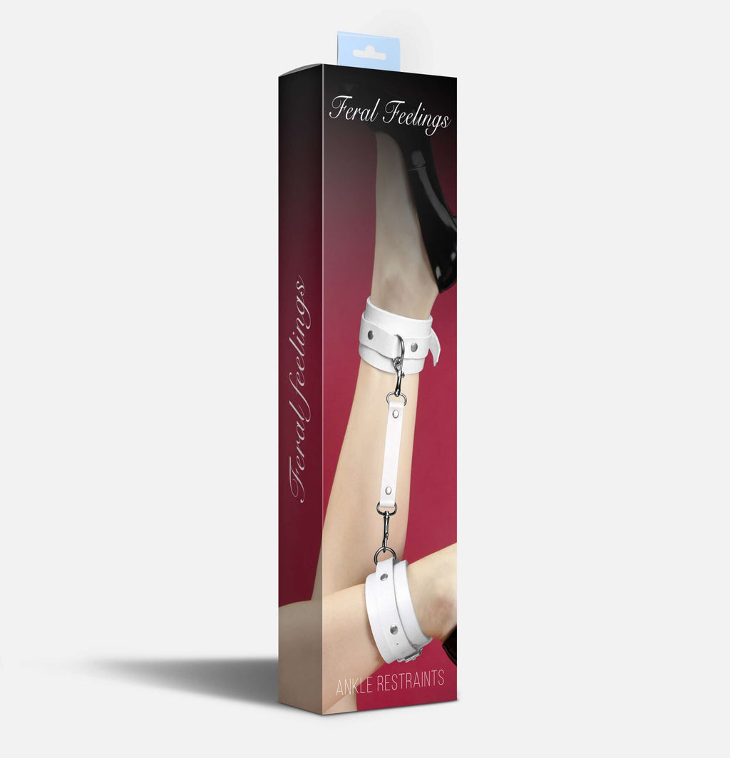 Feral Feelings (Україна) Поножі Feral Feelings - Ankle Restraints White, натуральна шкіра