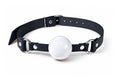 Кляп силіконовий Feral Feelings Silicon Ball Gag Black/White, чорний ремінець, біла кулька