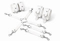 Feral Feelings (Україна) Набір для БДСМ Feral Feelings BDSM Kit 3 White, наручники, поножі, хрестовина