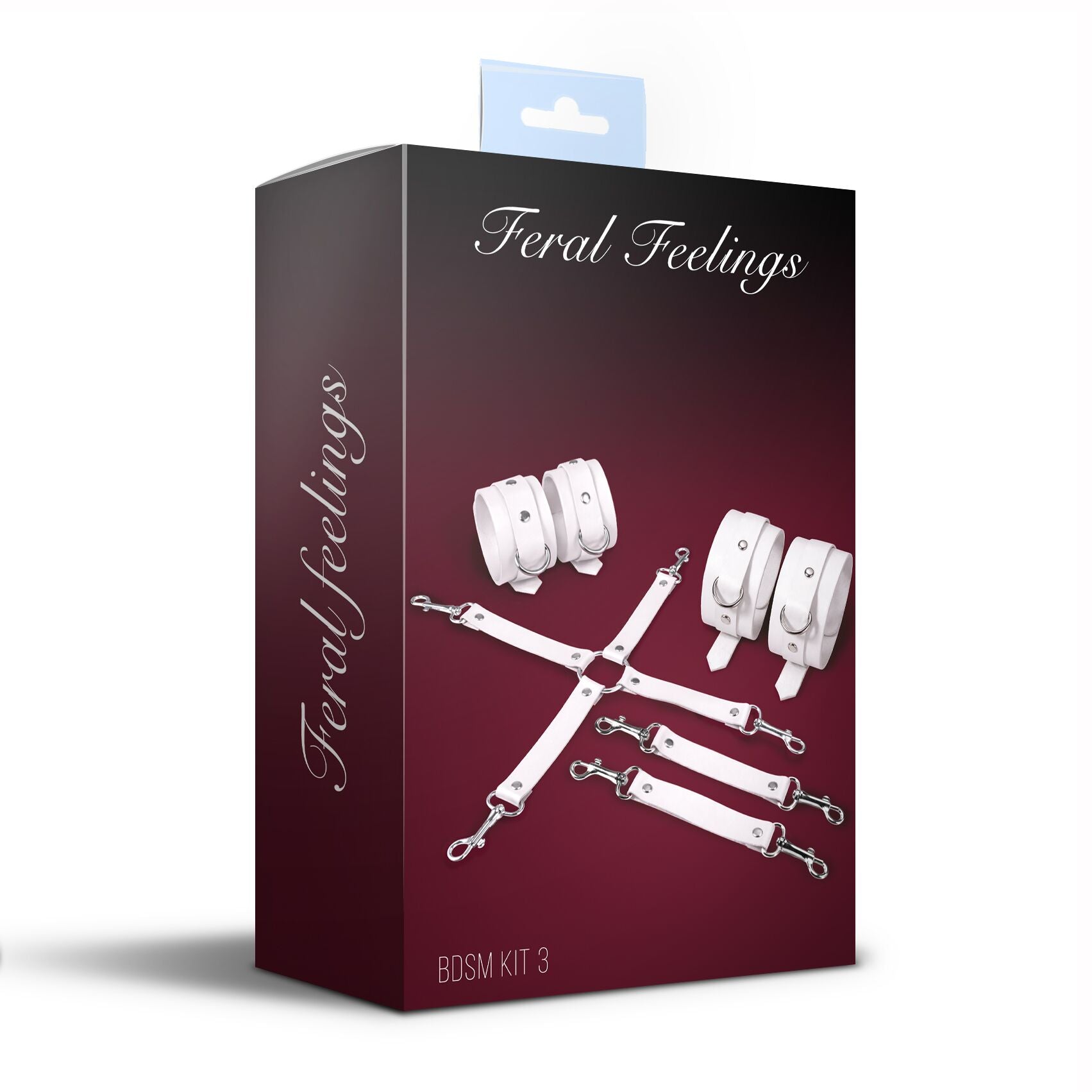 Feral Feelings (Україна) Набір для БДСМ Feral Feelings BDSM Kit 3 White, наручники, поножі, хрестовина