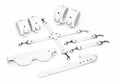 Feral Feelings (Україна) Набір Feral Feelings BDSM Kit 5 White, наручники, поножі, хрестовина, маска, падл